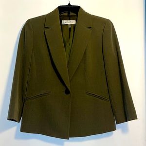 Kasper Womens Blazer Olive Green sz 4P
